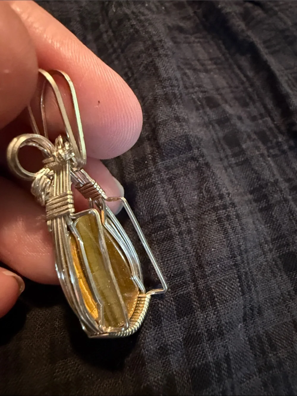 Tiger's Eye Wire-Wrapped Pendant Slider